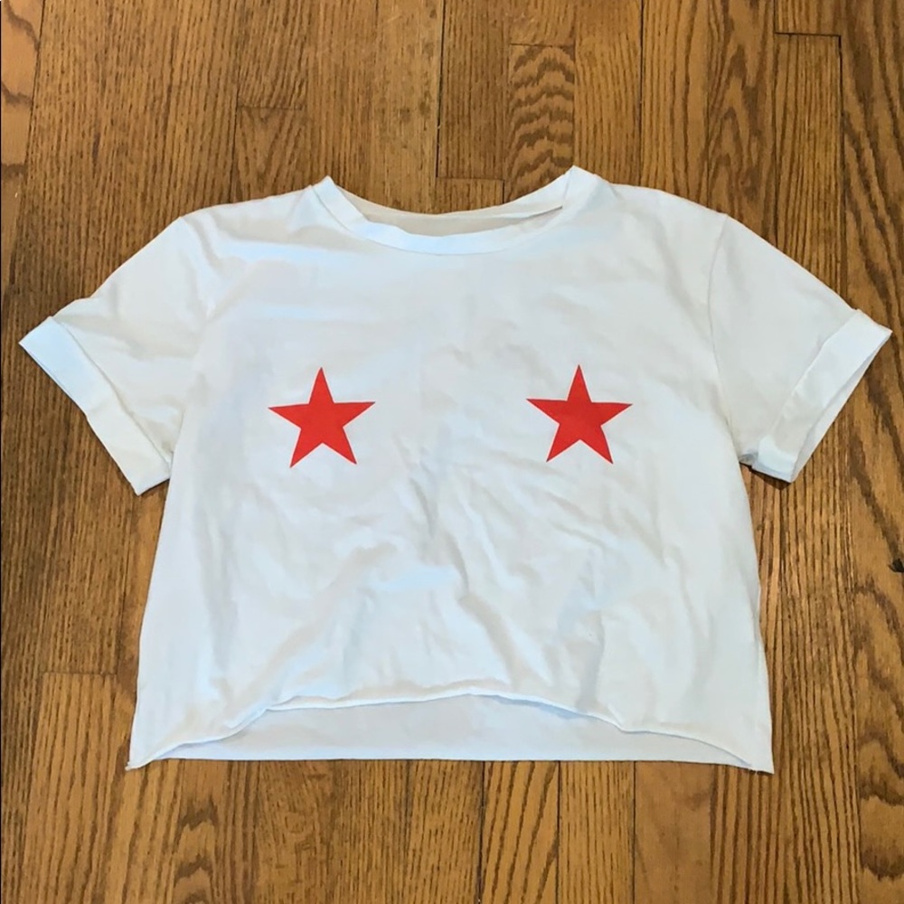 Cute crop top w stars worn once